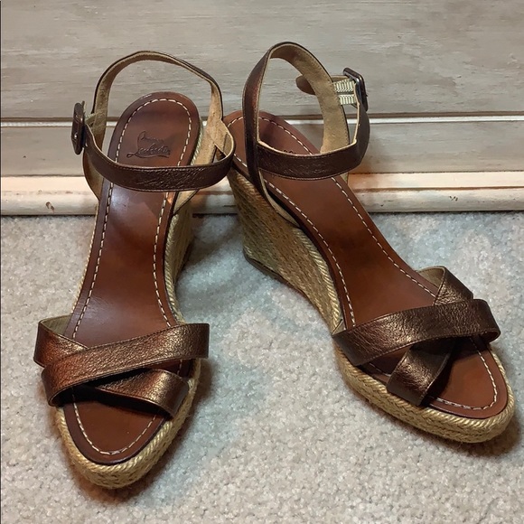 Christian Louboutin Shoes - Christian Louboutin Espadrille wedge gold
